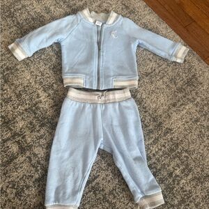 Janie and Jack Blue Baby Outfit with Moon Detail